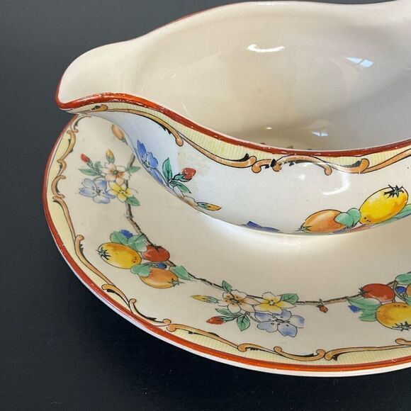 Hampton Ivory England Plate Bowl Fruit Floral Pattern Design Kitchenware - Picture 3 of 10